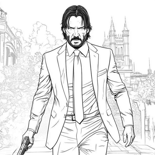Desenhos de John Wick para Imprimir e Colorir 17