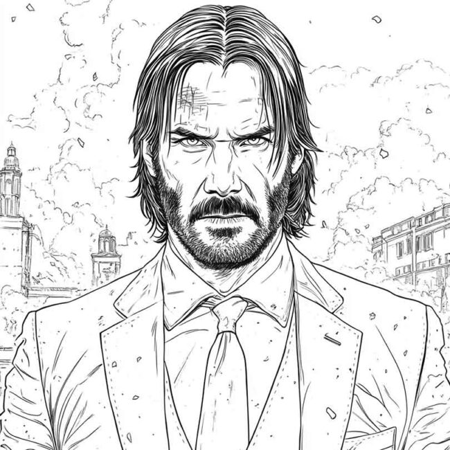 Desenhos de John Wick para Imprimir e Colorir 18