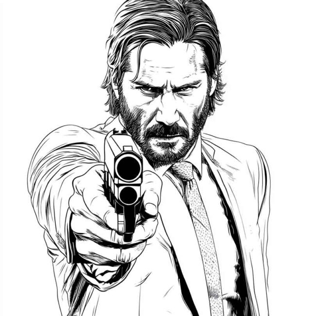 Desenhos de John Wick para Imprimir e Colorir 28