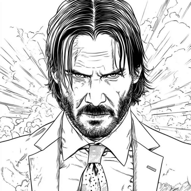 Desenhos de John Wick para Imprimir e Colorir 13