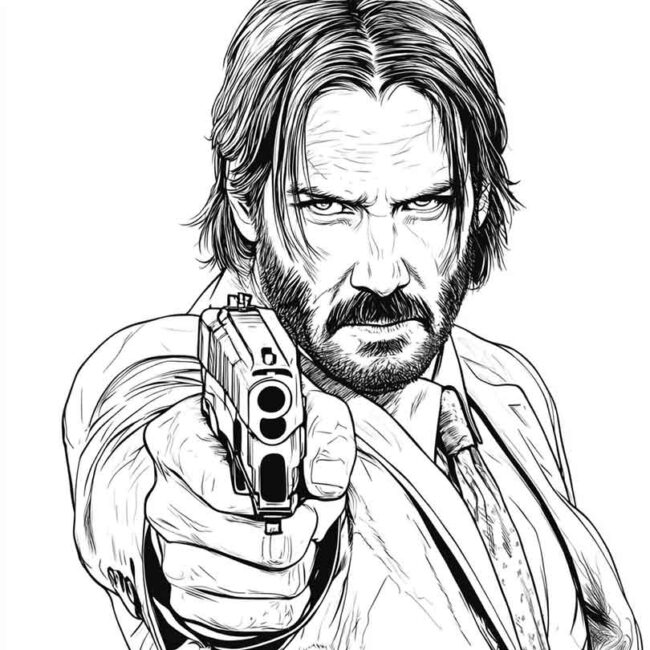 Desenhos de John Wick para Imprimir e Colorir 24