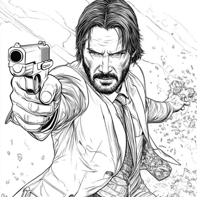 Desenhos de John Wick para Imprimir e Colorir 32