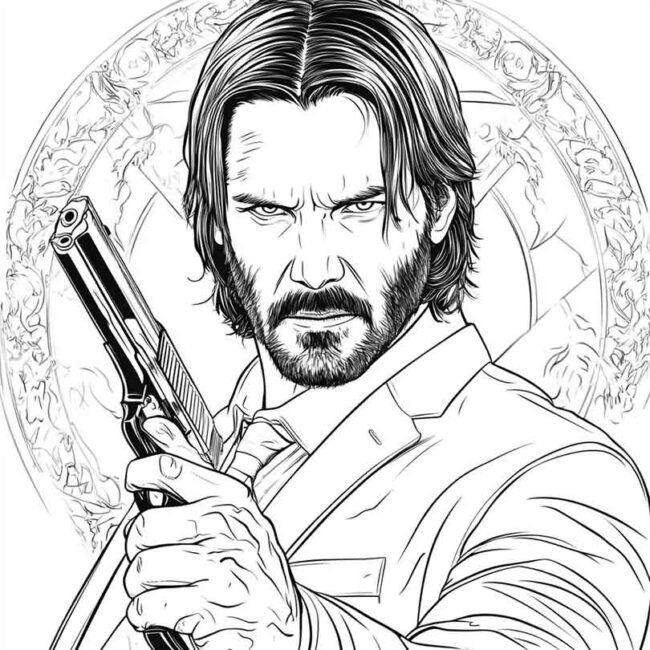 Desenhos de John Wick para Imprimir e Colorir 10