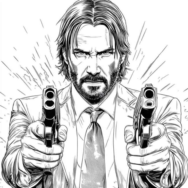 Desenhos de John Wick para Imprimir e Colorir 11