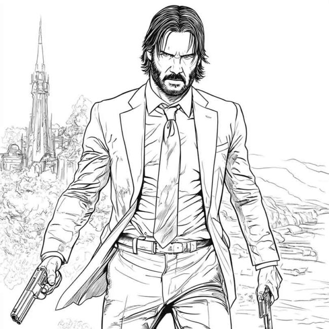 Desenhos de John Wick para Imprimir e Colorir 23