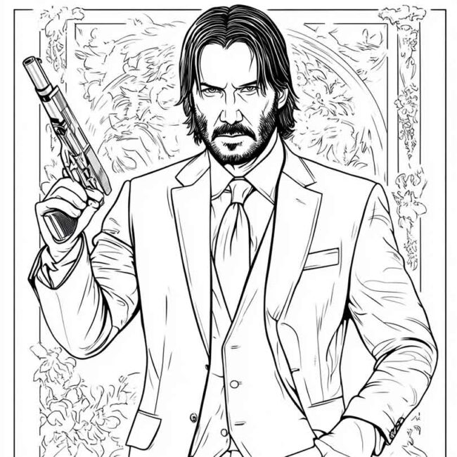 Desenhos de John Wick para Imprimir e Colorir 21