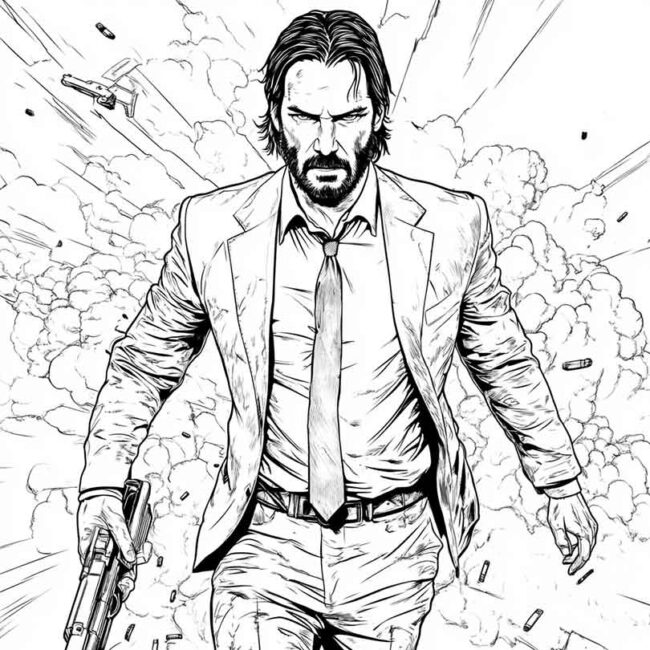 Desenhos de John Wick para Imprimir e Colorir 30