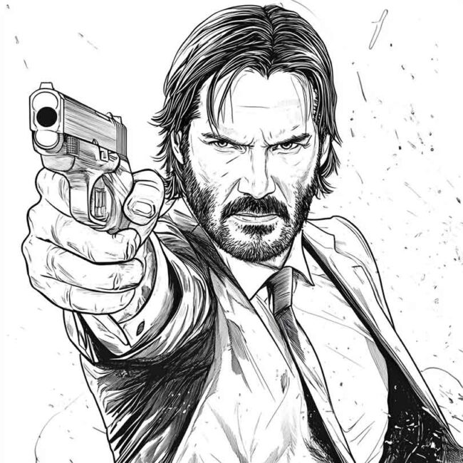 Desenhos de John Wick para Imprimir e Colorir 12