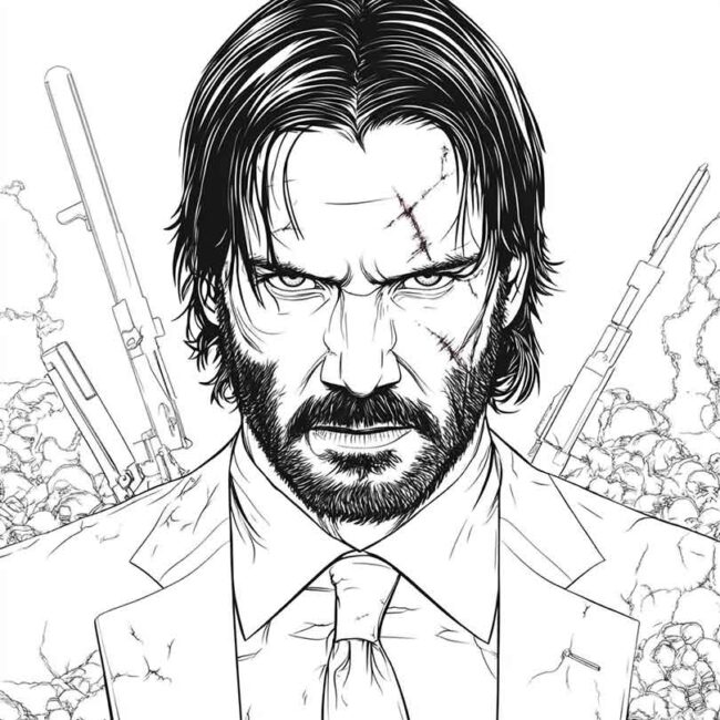 Desenhos de John Wick para Imprimir e Colorir 22