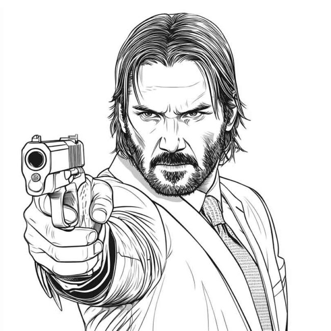 Desenhos de John Wick para Imprimir e Colorir 26