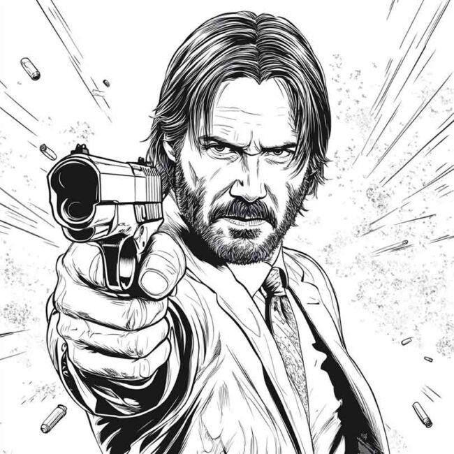 Desenhos de John Wick para Imprimir e Colorir 14