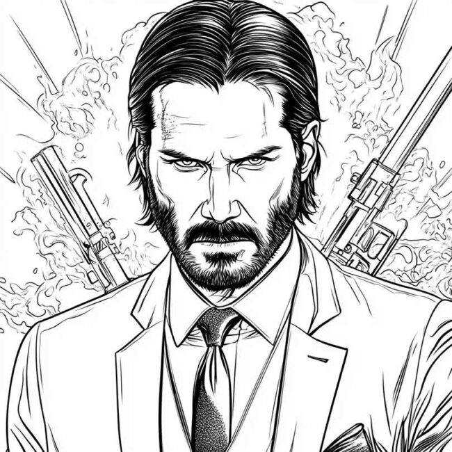 Desenhos de John Wick para Imprimir e Colorir 15