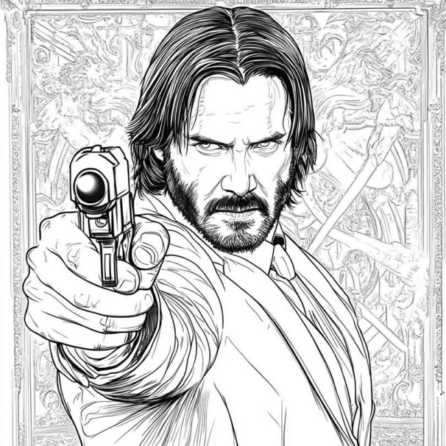 Desenhos de John Wick para Imprimir e Colorir 3