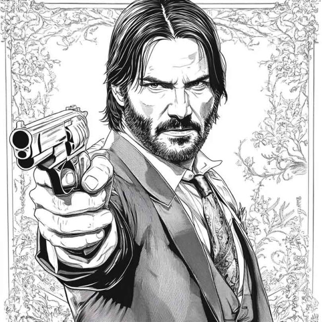 Desenhos de John Wick para Imprimir e Colorir 2