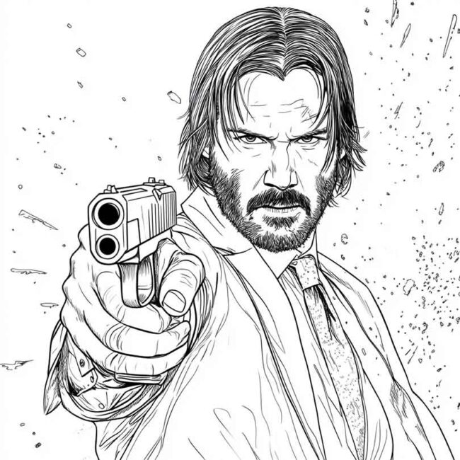 Desenhos de John Wick para Imprimir e Colorir 20
