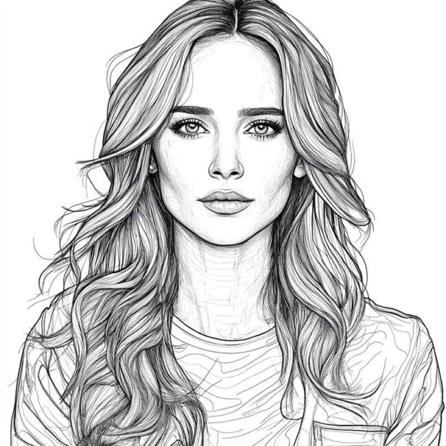 Desenhos de Jennifer Lawrence para Imprimir e Colorir 9