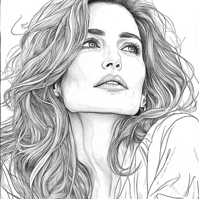 Desenhos de Julia Roberts para Imprimir e Colorir 8