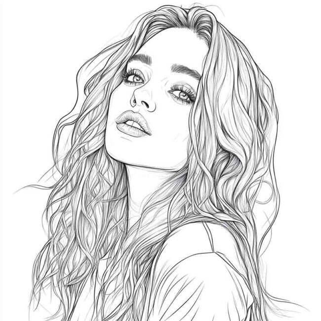 Desenhos de Amanda Bynes para Imprimir e Colorir 7