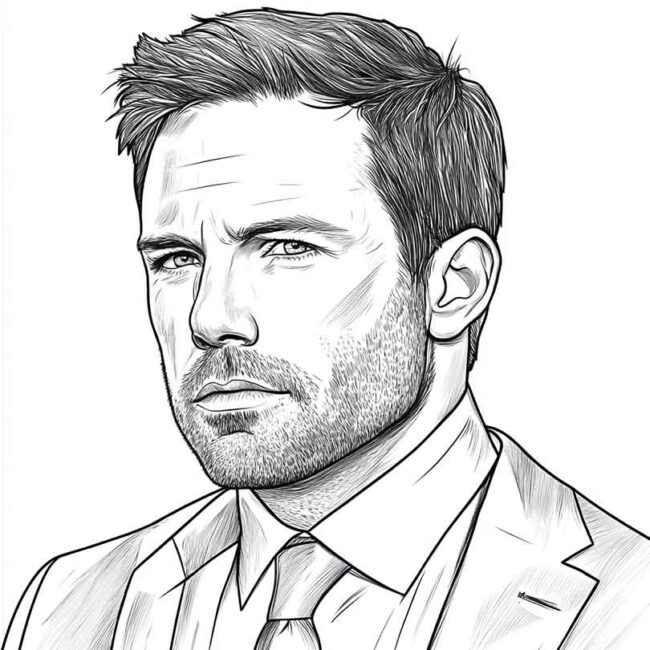 Desenhos de Ben Affleck para Imprimir e Colorir 9