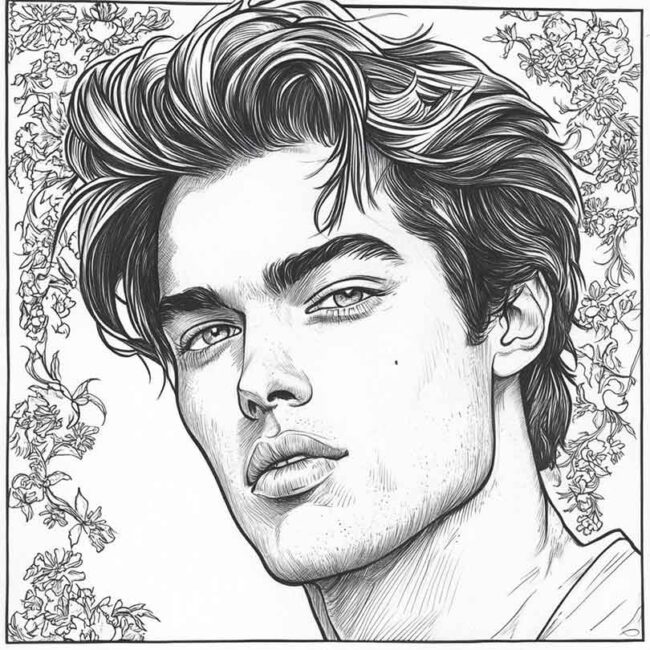 Desenhos de Nicholas Galitzine para Imprimir e Colorir 7 Desenhos de Nicholas Galitzine para Imprimir e Colorir 7