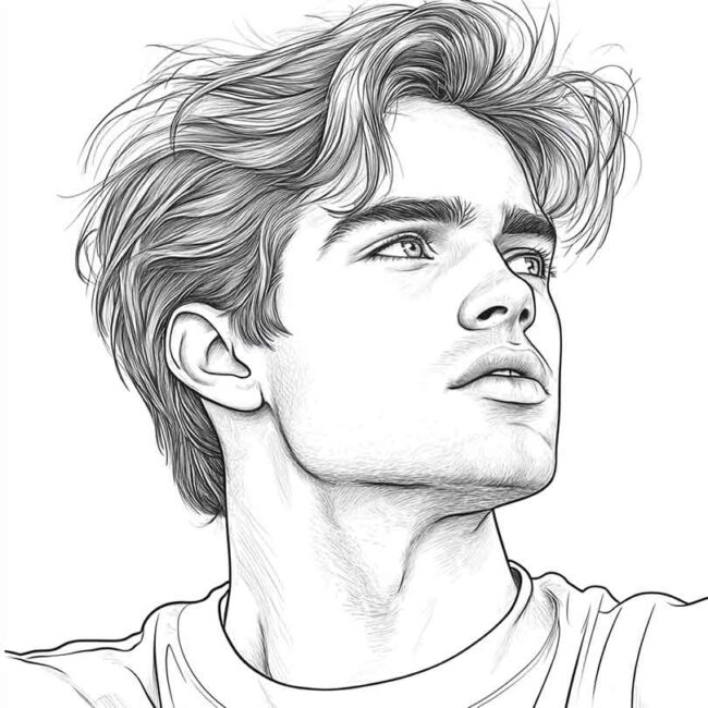 Desenhos de Nicholas Galitzine para Imprimir e Colorir 8 Desenhos de Nicholas Galitzine para Imprimir e Colorir 8