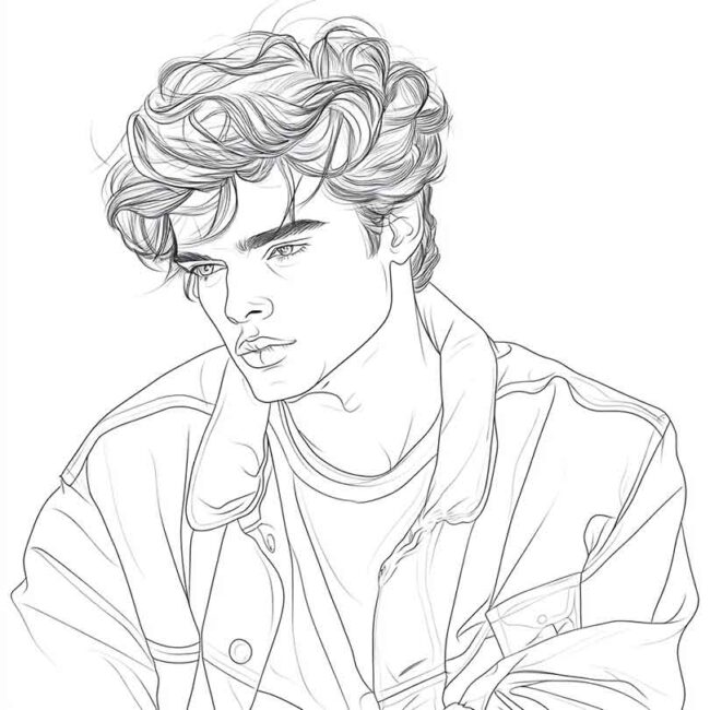 Desenhos de Nicholas Galitzine para Imprimir e Colorir 5 Desenhos de Nicholas Galitzine para Imprimir e Colorir 5