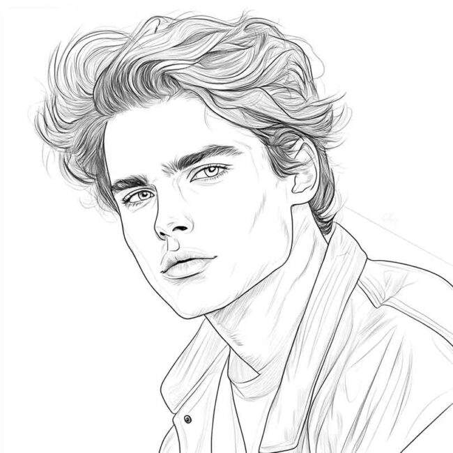Desenhos de Nicholas Galitzine para Imprimir e Colorir 10 Desenhos de Nicholas Galitzine para Imprimir e Colorir 10