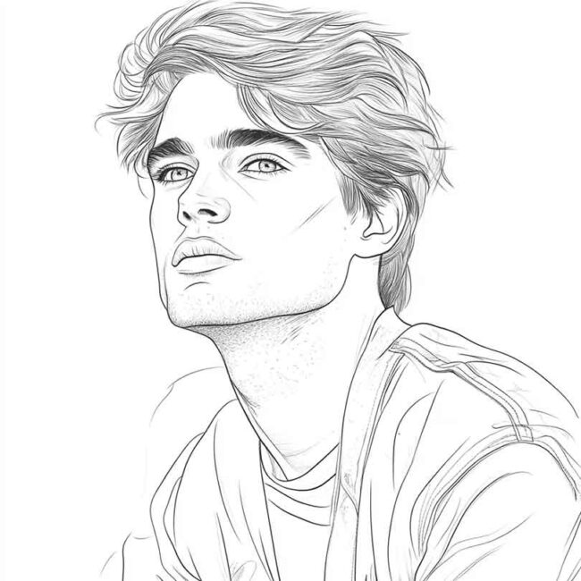 Desenhos de Nicholas Galitzine para Imprimir e Colorir 12 Desenhos de Nicholas Galitzine para Imprimir e Colorir 12