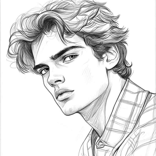 Desenhos de Nicholas Galitzine para Imprimir e Colorir 3 Desenhos de Nicholas Galitzine para Imprimir e Colorir 3