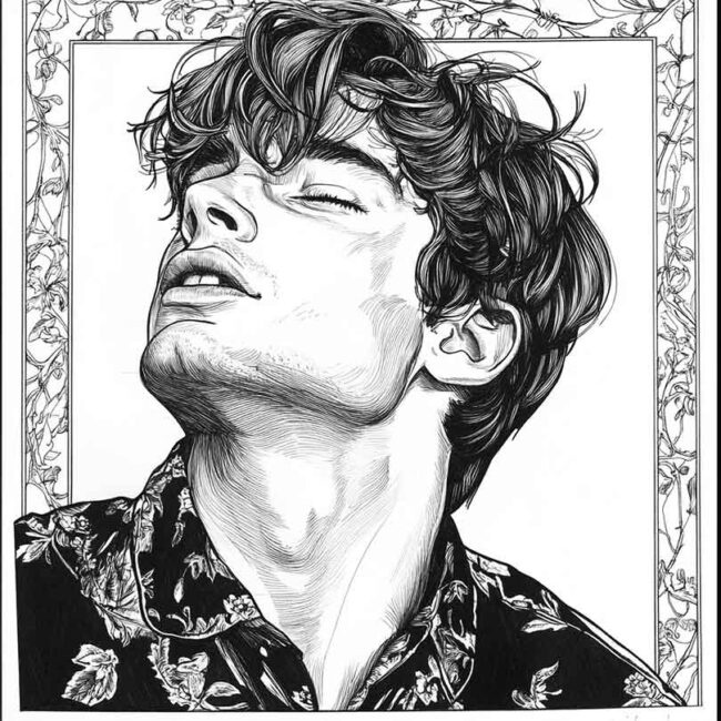 Desenhos de Nicholas Galitzine para Imprimir e Colorir 6 Desenhos de Nicholas Galitzine para Imprimir e Colorir 6