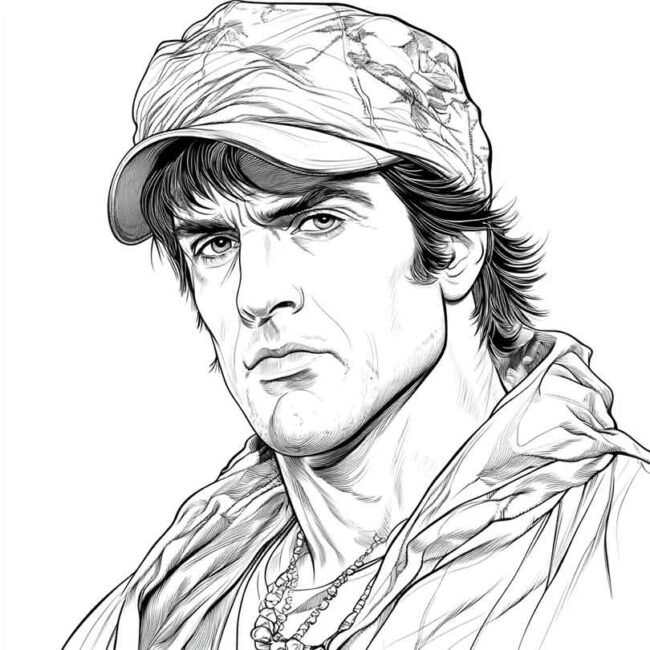 Desenhos de Sylvester Stallone para Imprimir e Colorir 9