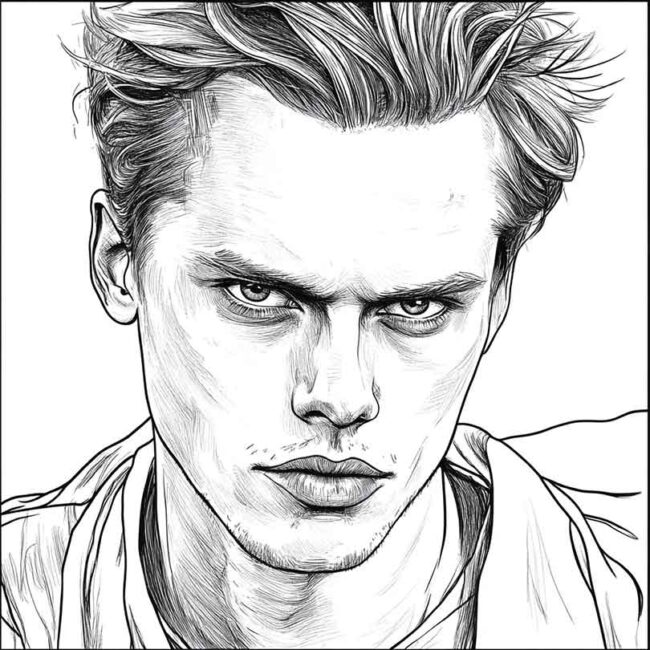 Desenhos de Bill Skarsgard para Imprimir e Colorir 7