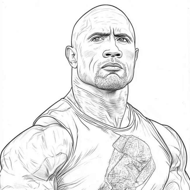 Desenhos de Dwayne Johnson para Imprimir e Colorir 8