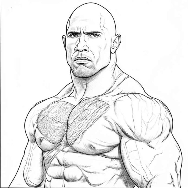 Desenhos de Dwayne Johnson para Imprimir e Colorir 9