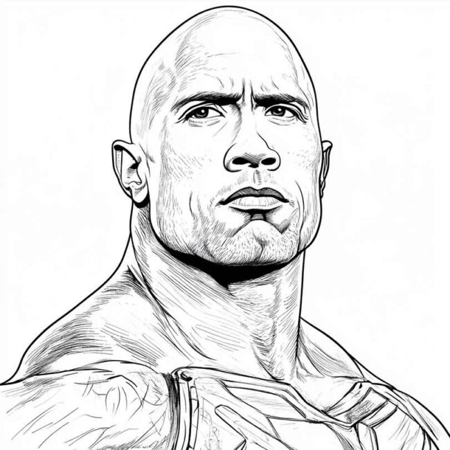 Desenhos de Dwayne Johnson para Imprimir e Colorir 6