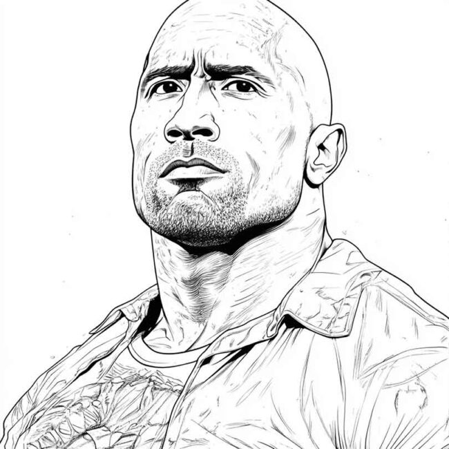 Desenhos de Dwayne Johnson para Imprimir e Colorir 7