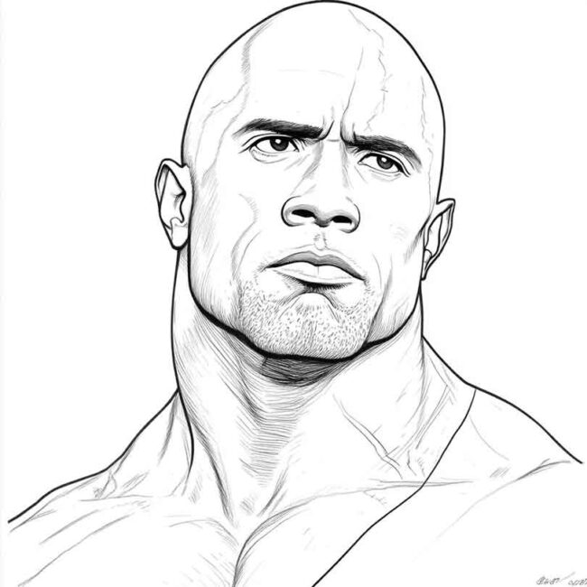 Desenhos de Dwayne Johnson para Imprimir e Colorir 20