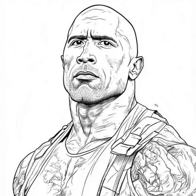 Desenhos de Dwayne Johnson para Imprimir e Colorir 5