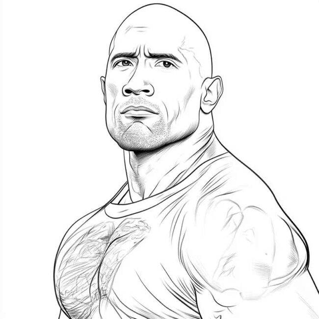 Desenhos de Dwayne Johnson para Imprimir e Colorir 19