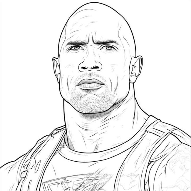 Desenhos de Dwayne Johnson para Imprimir e Colorir 1