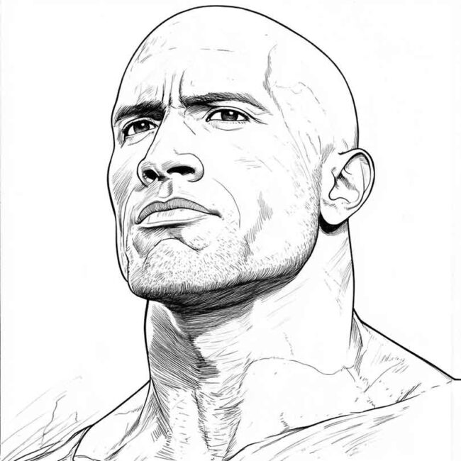 Desenhos de Dwayne Johnson para Imprimir e Colorir 10