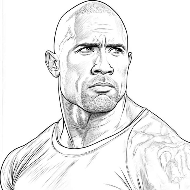 Desenhos de Dwayne Johnson para Imprimir e Colorir 13
