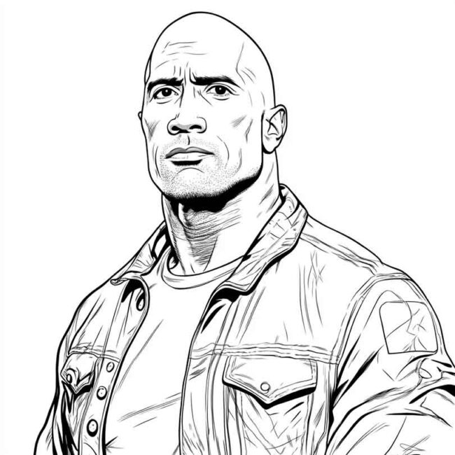 Desenhos de Dwayne Johnson para Imprimir e Colorir 18