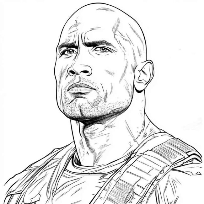 Desenhos de Dwayne Johnson para Imprimir e Colorir 11