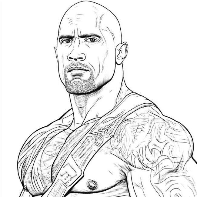 Desenhos de Dwayne Johnson para Imprimir e Colorir 15