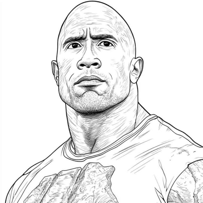 Desenhos de Dwayne Johnson para Imprimir e Colorir 14