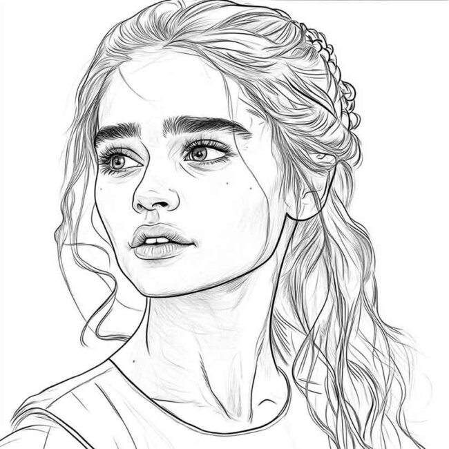 Desenhos de Emilia Clark para Imprimir e Colorir 8