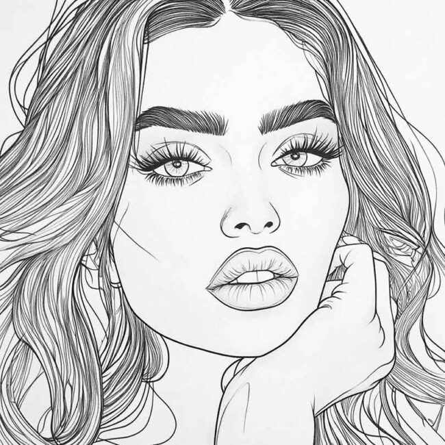 Desenhos de Kylie Jenner para Imprimir e Colorir 8