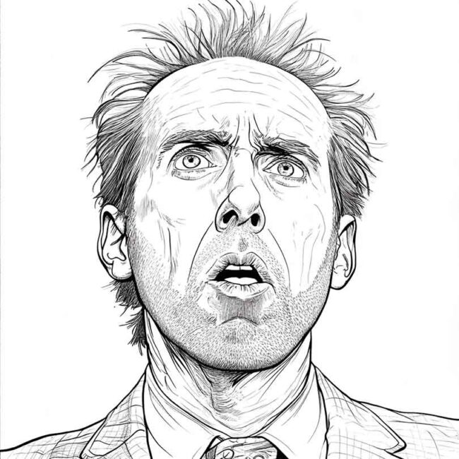 Desenhos de Nicolas Cage para Imprimir e Colorir 8