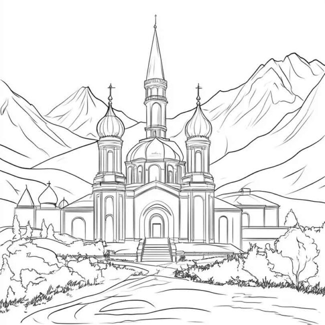 Desenhos de Cazaquistao para Imprimir e Colorir 1